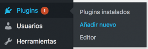 Plugins > Añadir nuevo