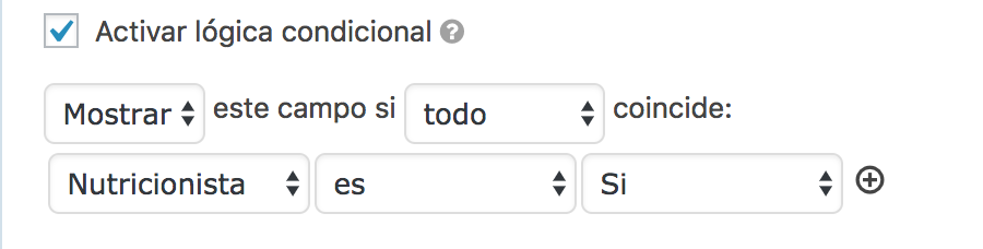 Lógica condicional con Gravity Forms