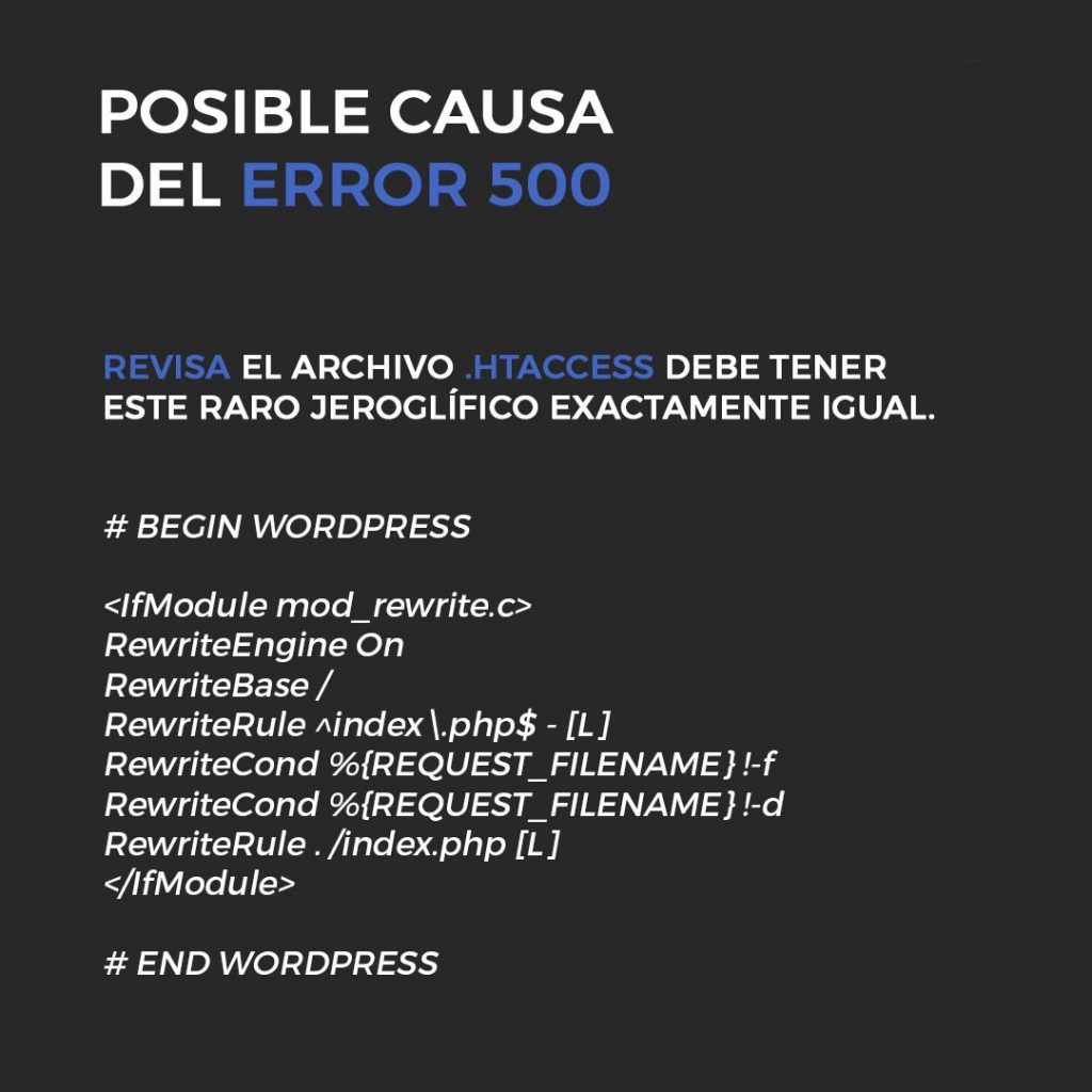 Solucionar Error 500