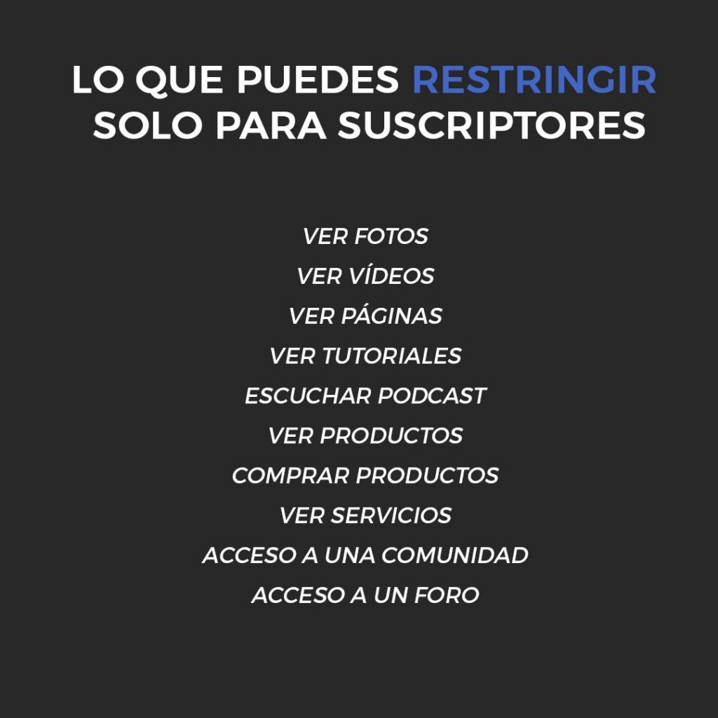 Cosas que se pueden restringir en WordPress