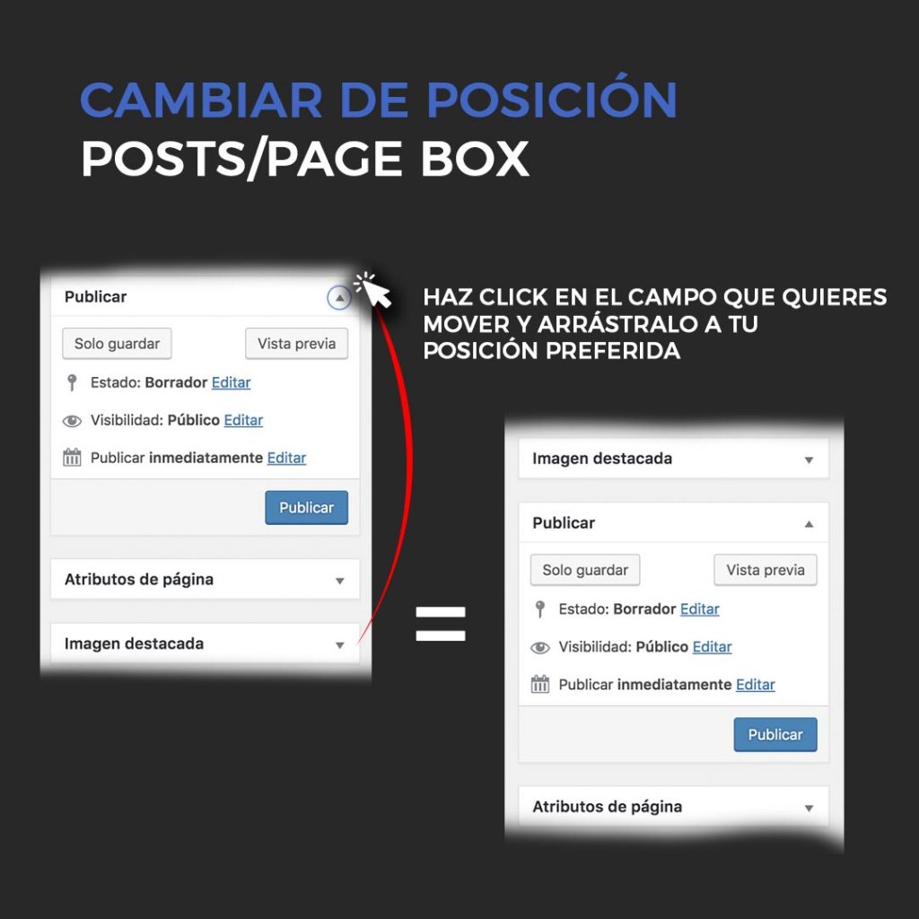 Cambiar de posición una meta box