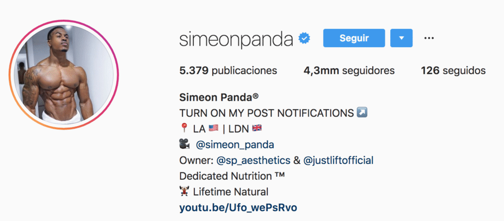 Seguidores de Simeon Panda en Instagram