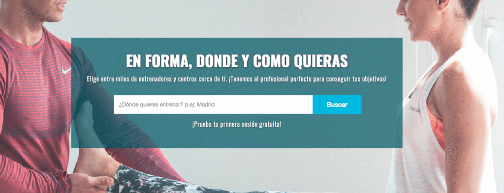 Buscador de entrenadores personales de Entrenar.me