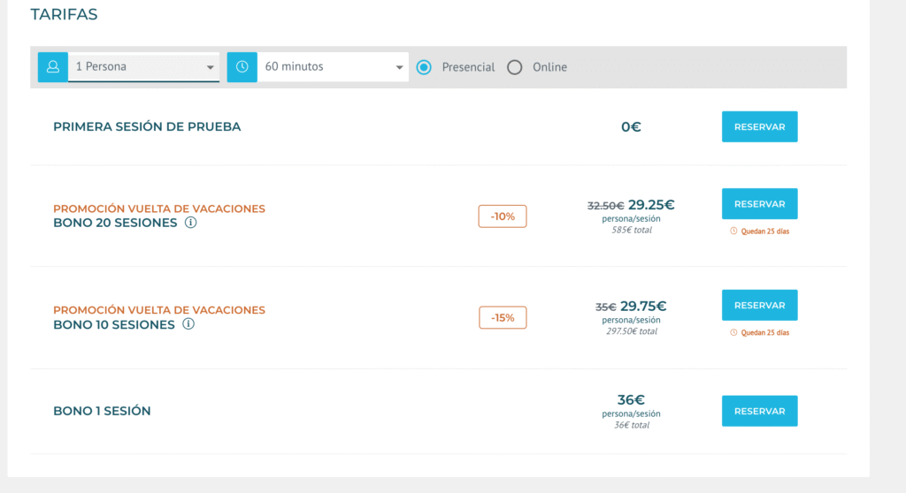 Ficha descriptiva del perfil de entrenador personal