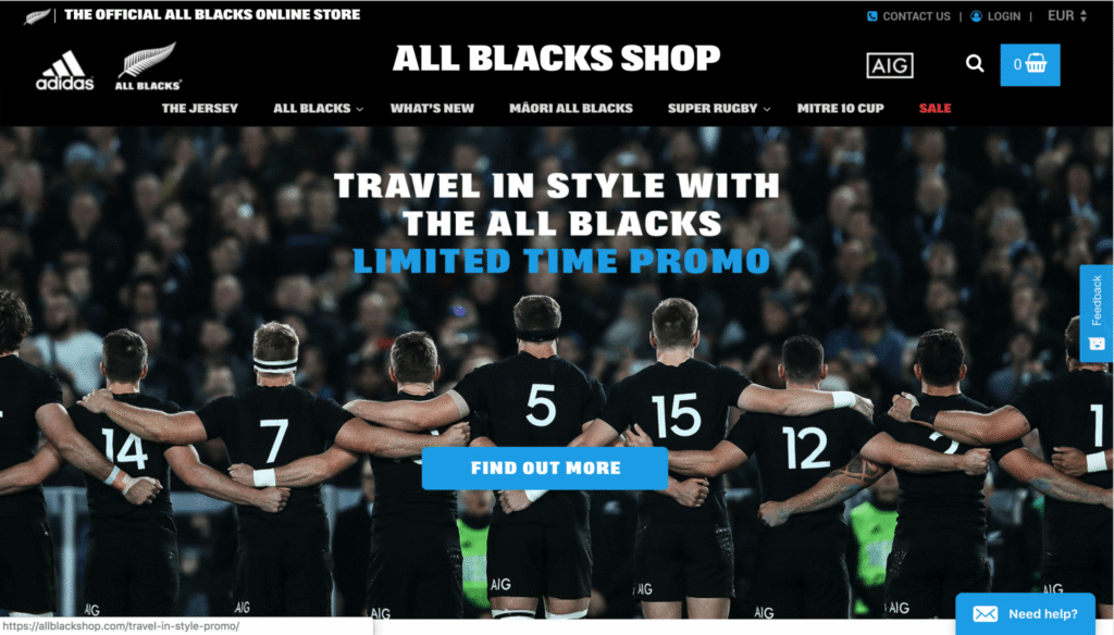 Tienda online de los all blacks