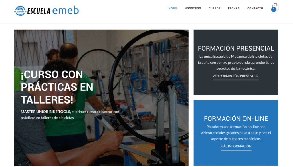 Analizando una web para aprender mecánica de bicicletas online
